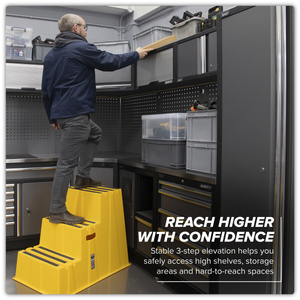 Sealey KS7 Heavy-Duty 3-Step Safety Steps with Anti-Slip Treads 150kg Capacity, Yellow - EN 14183 - additional view 7
