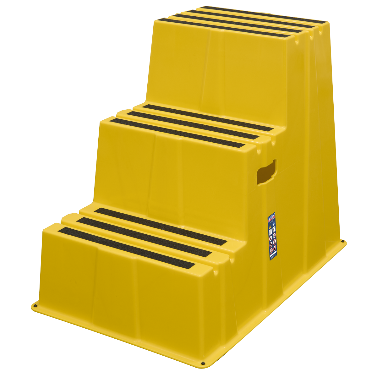 Sealey KS7 Heavy-Duty 3-Step Safety Steps with Anti-Slip Treads 150kg Capacity, Yellow - EN 14183