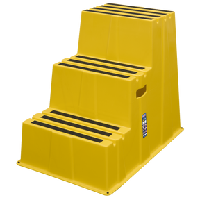 Sealey KS7 Heavy-Duty 3-Step Safety Steps with Anti-Slip Treads 150kg Capacity, Yellow - EN 14183