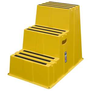 Sealey KS7 Heavy-Duty 3-Step Safety Steps with Anti-Slip Treads 150kg Capacity, Yellow - EN 14183