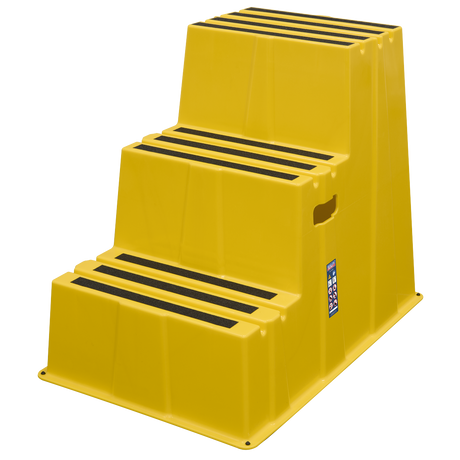 Sealey KS7 Heavy-Duty 3-Step Safety Steps with Anti-Slip Treads 150kg Capacity, Yellow - EN 14183