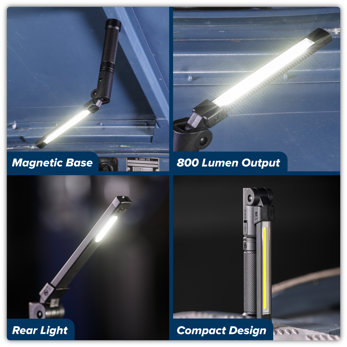 Sealey LED02G Rechargeable Aluminium Folding Pocket Light 2 COB & 1 SMD LED - additional view 14