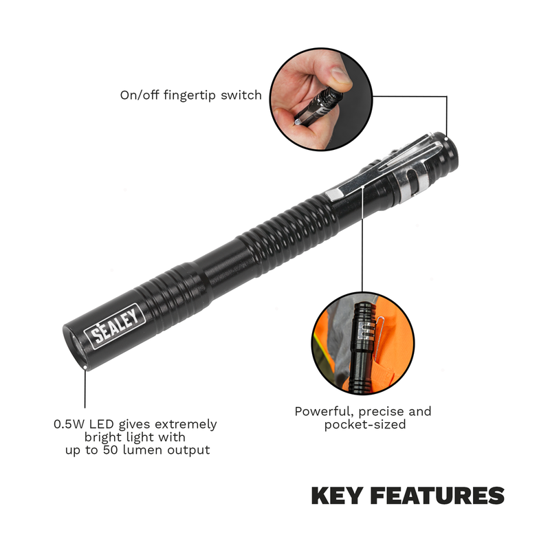 Sealey LED043 Aluminium Penlight 0.5W LED - additional view 2