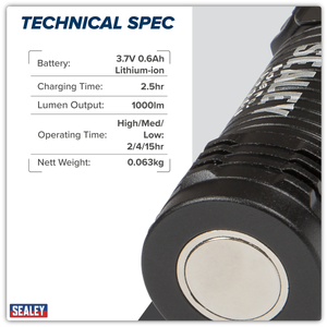 Sealey LED1000SB Rechargeable Super Beam Pocket Light 10W SMD LED - additional view 13