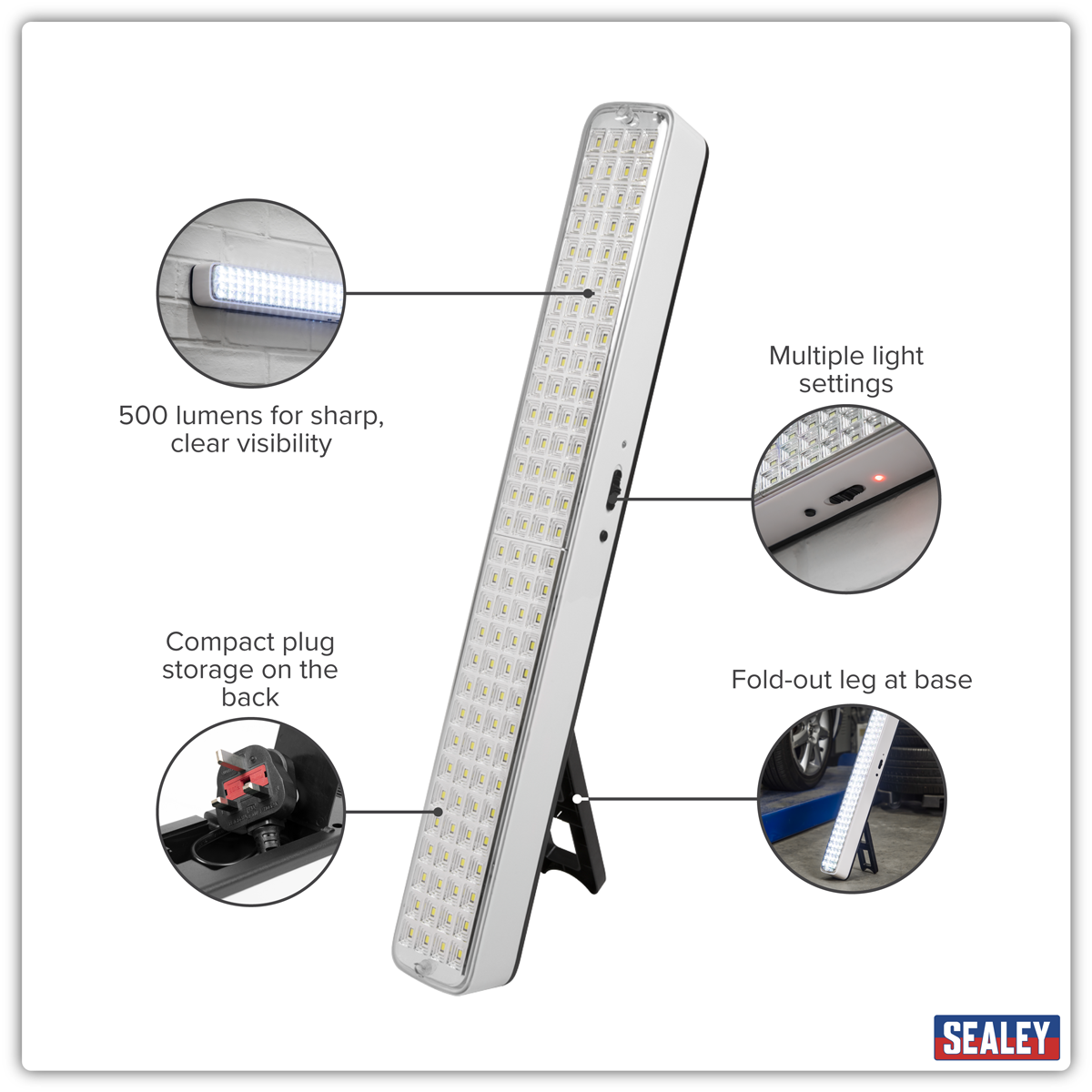 Sealey LED1200E Rechargeable Emergency Floodlight 5W SMD LED - additional view 3