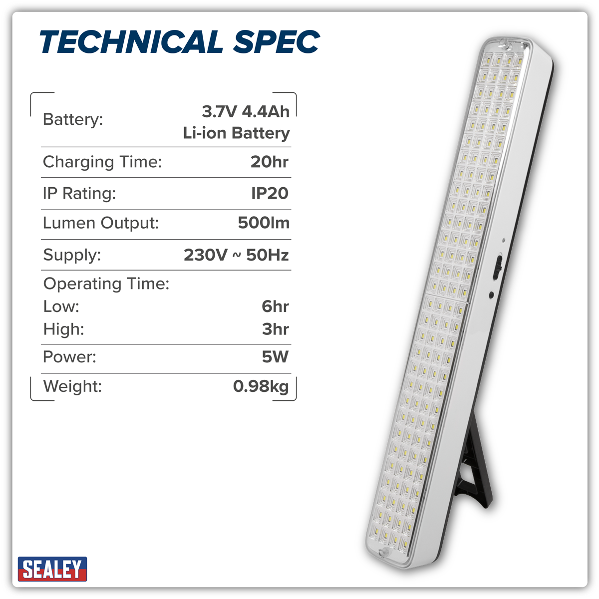 Sealey LED1200E Rechargeable Emergency Floodlight 5W SMD LED - additional view 14