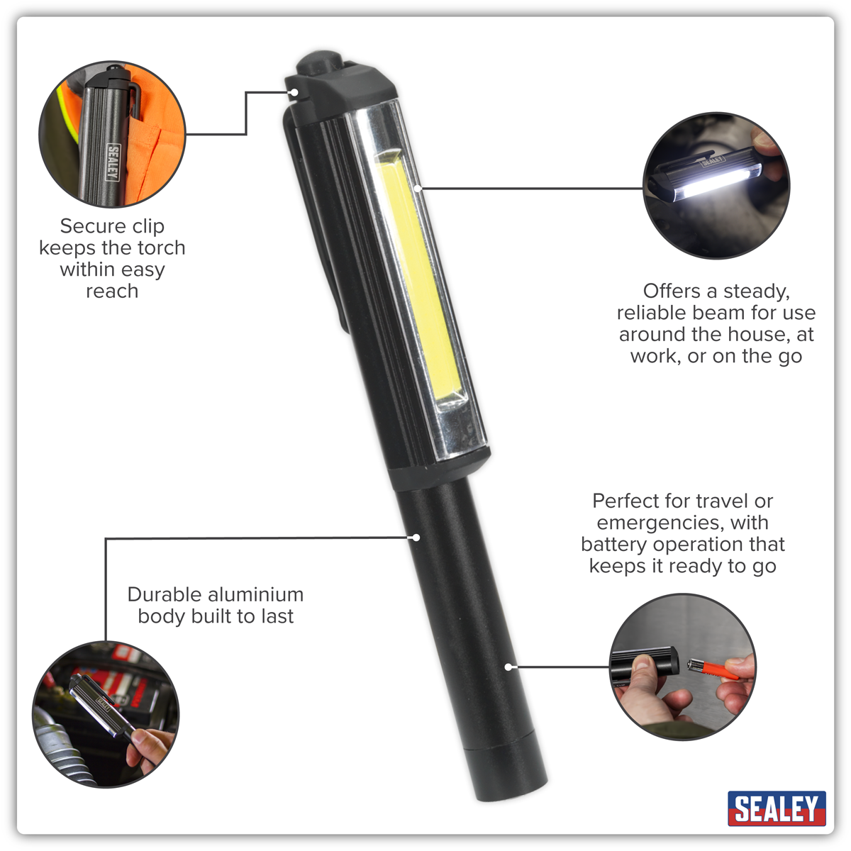 Sealey LED125 Penlight 3W COB LED - additional view 10