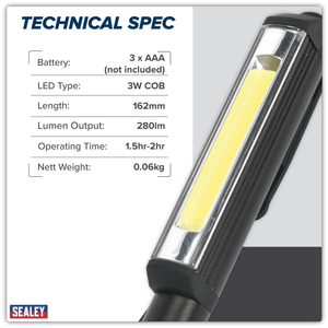 Sealey LED125 Penlight 3W COB LED - additional view 11