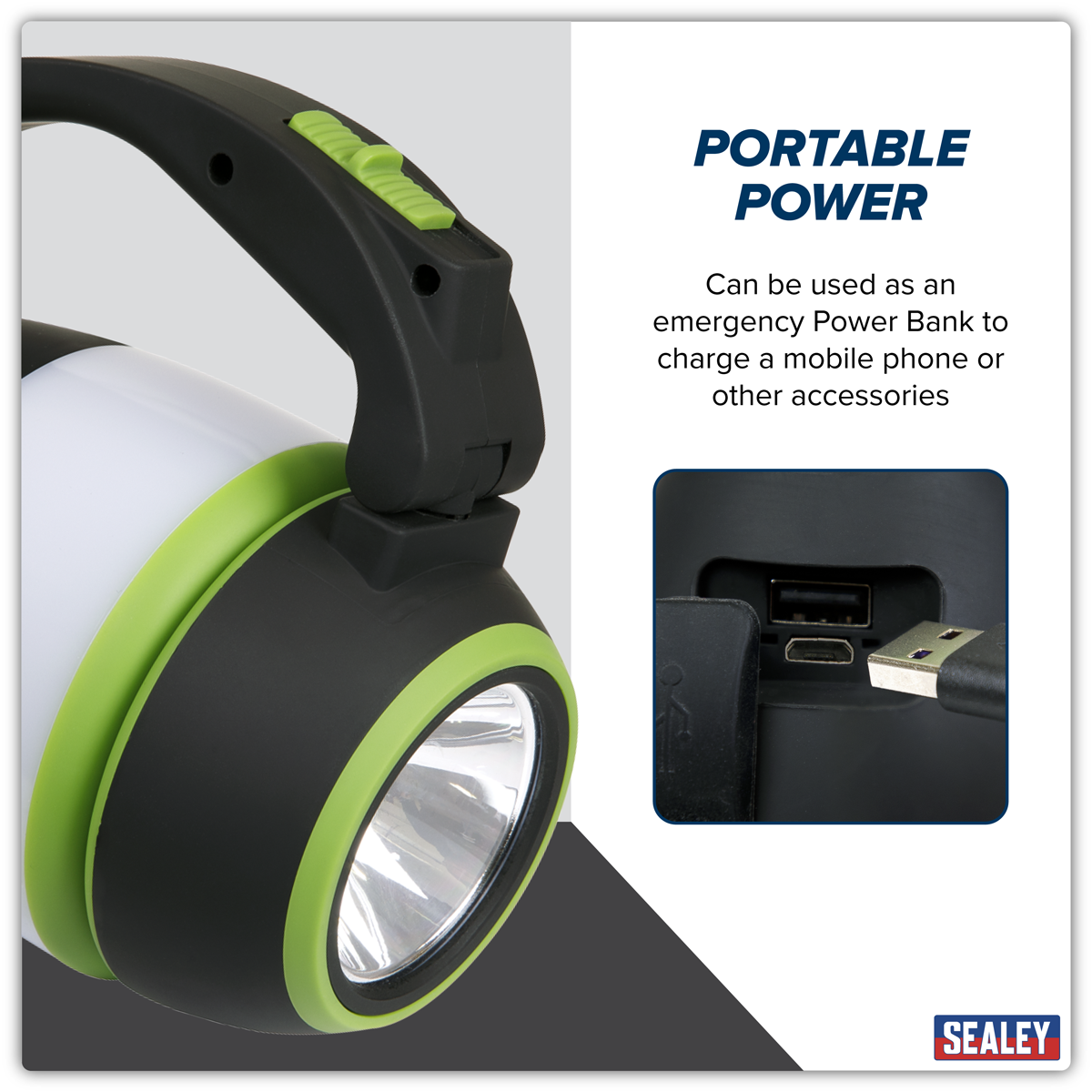 Sealey LED140 Rechargeable 3-in-1 Spotlight 3W SMD LED - additional view 16