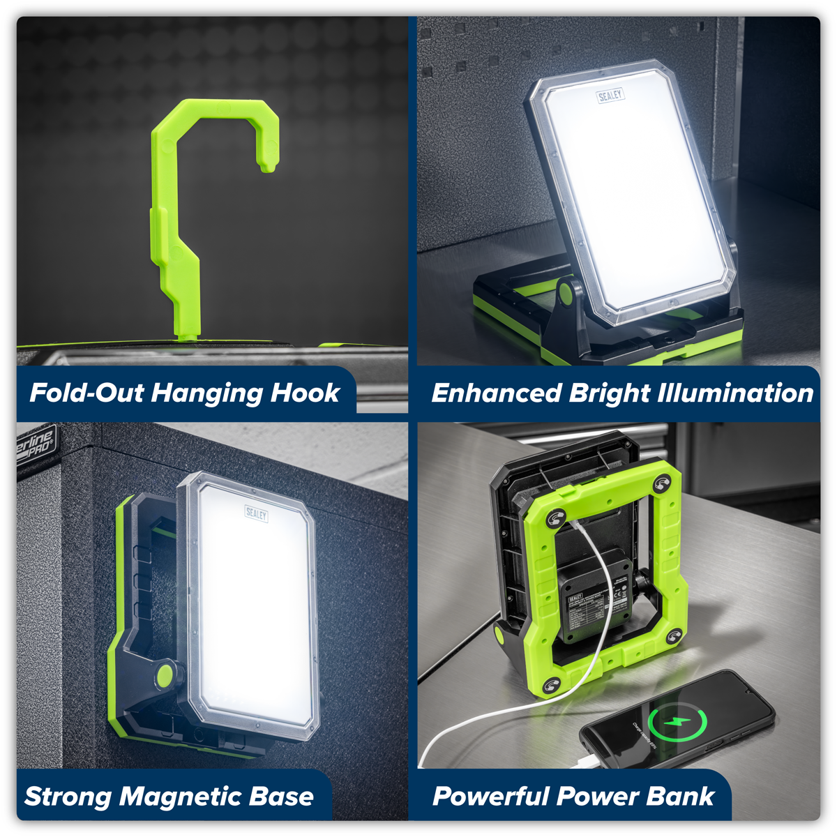 Sealey LED1800PB Rechargeable Portable Floodlight & Power Bank 20W SMD LED - additional view 7