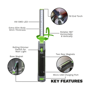 Sealey LED180 Rechargeable Slim Folding Inspection Light 4W & 1W SMD LED - additional view 16