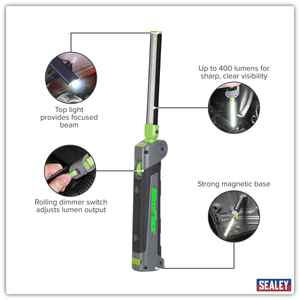 Sealey LED180 Rechargeable Slim Folding Inspection Light 4W & 1W SMD LED - additional view 19