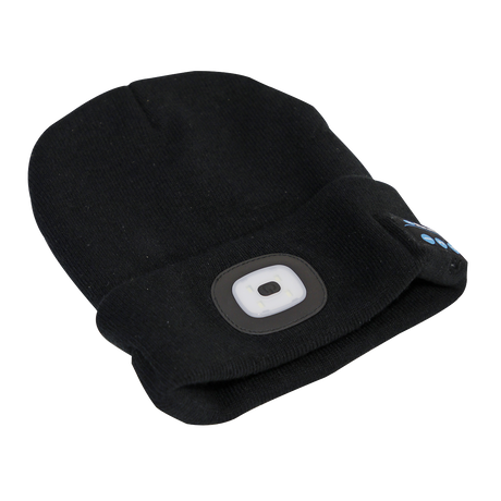 Sealey LED185W Rechargeable USB Beanie Hat with Wireless Headphones 1W SMD LED
