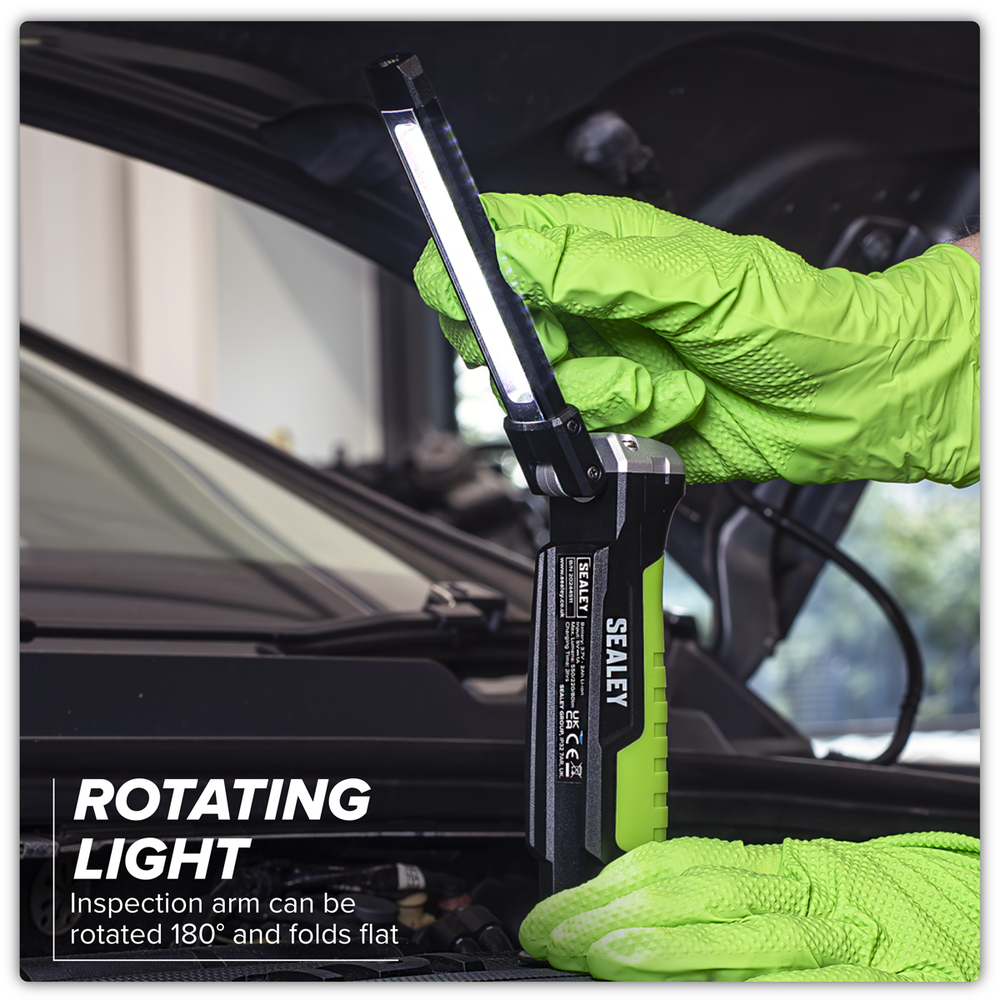 Sealey LED186 Rechargeable Slim Folding Inspection Light 6W COB LED & 1W SMD LED Lithium-ion - additional view 11