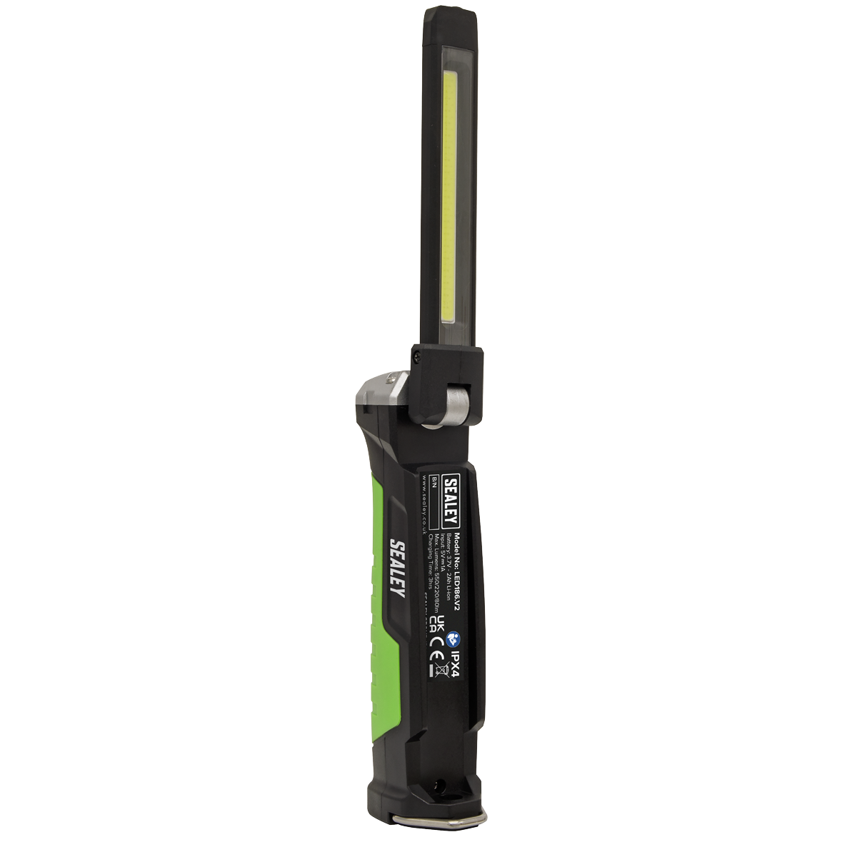 Sealey LED186 Rechargeable Slim Folding Inspection Light 6W COB LED & 1W SMD LED Lithium-ion