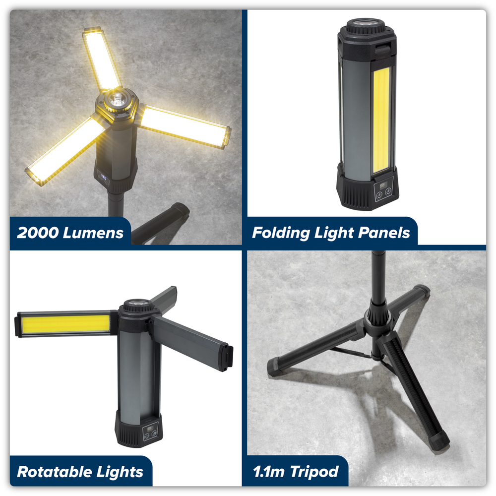 Sealey LED240 Rechargeable Flexible Floodlight with Tripod 24W COB LED & 5W SMD LED - additional view 21