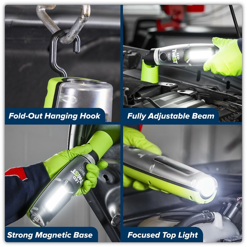 Sealey LED3001G Rechargeable LED Twist® Inspection Light 20W COB + 3W SMD, 3000lm, Magnetic Base & Power - additional view 15