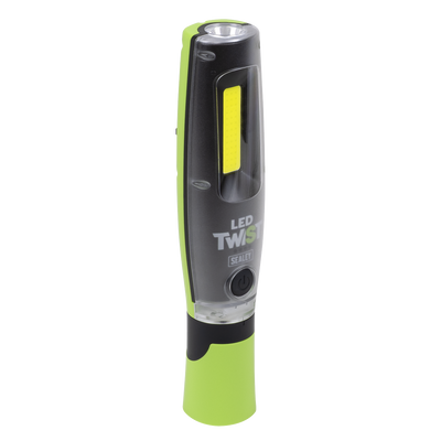 Sealey LED3001G Rechargeable LED Twist® Inspection Light 20W COB + 3W SMD, 3000lm, Magnetic Base & Power Bank