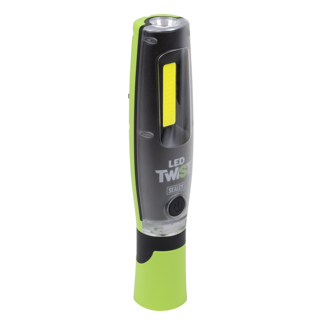 Sealey LED3001G Rechargeable LED Twist® Inspection Light 20W COB + 3W SMD, 3000lm, Magnetic Base & Power Bank