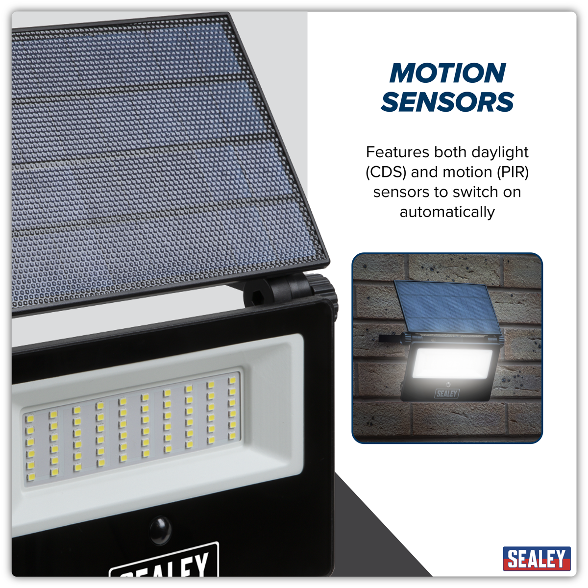 Sealey LED30S Extra-Slim Solar Floodlight with Wall Bracket 30W SMD LED - additional view 3
