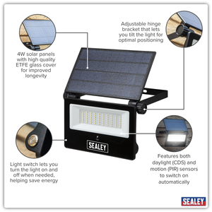 Sealey LED30S Extra-Slim Solar Floodlight with Wall Bracket 30W SMD LED - additional view 14