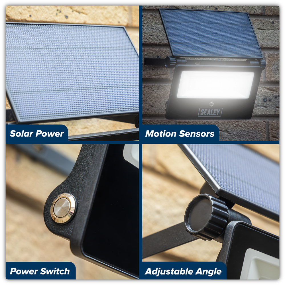 Sealey LED30S Extra-Slim Solar Floodlight with Wall Bracket 30W SMD LED - additional view 13