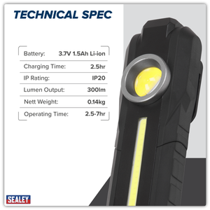 Sealey LED316 Rechargeable 3-in-1 Inspection Light 5W COB & 3W SMD LED - additional view 17