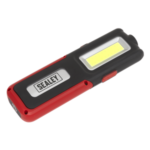 Sealey LED318R Rechargeable Inspection Light with Power Bank 5W COB & 3W SMD LED - Red