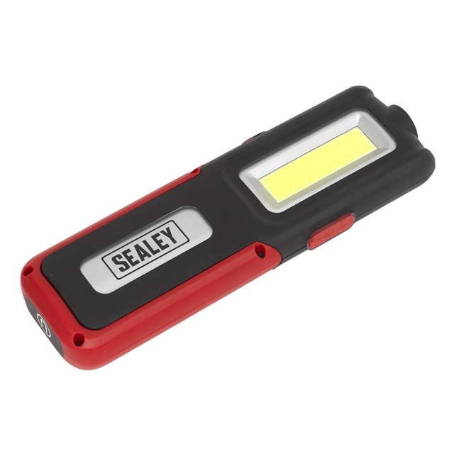 Sealey LED318R Rechargeable Inspection Light with Power Bank 5W COB & 3W SMD LED - Red