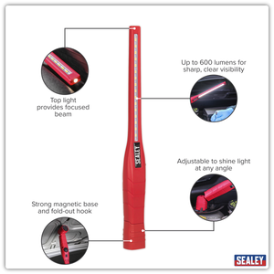 Sealey LED3604R Rechargeable 360° Slim Inspection Light 8W & 1W SMD LED - Red - additional view 7