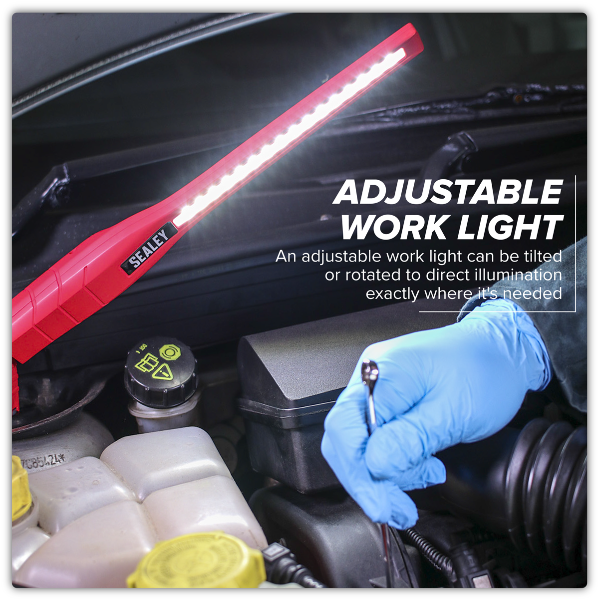Sealey LED3604R Rechargeable 360° Slim Inspection Light 8W & 1W SMD LED - Red - additional view 6