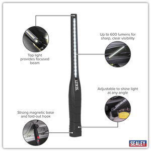 Sealey LED3604 Rechargeable 360° Slim Inspection Light 8W & 1W SMD LED - Black - additional view 15
