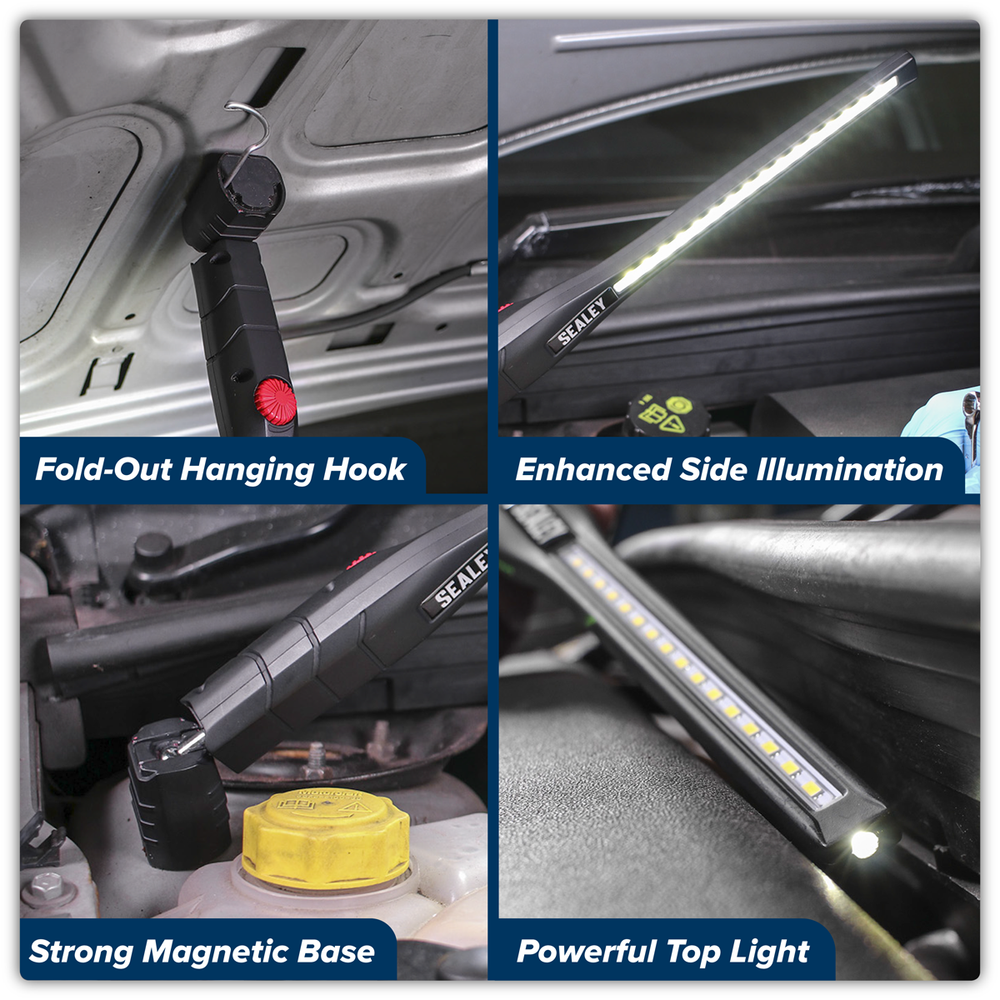 Sealey LED3604 Rechargeable 360° Slim Inspection Light 8W & 1W SMD LED - Black - additional view 11