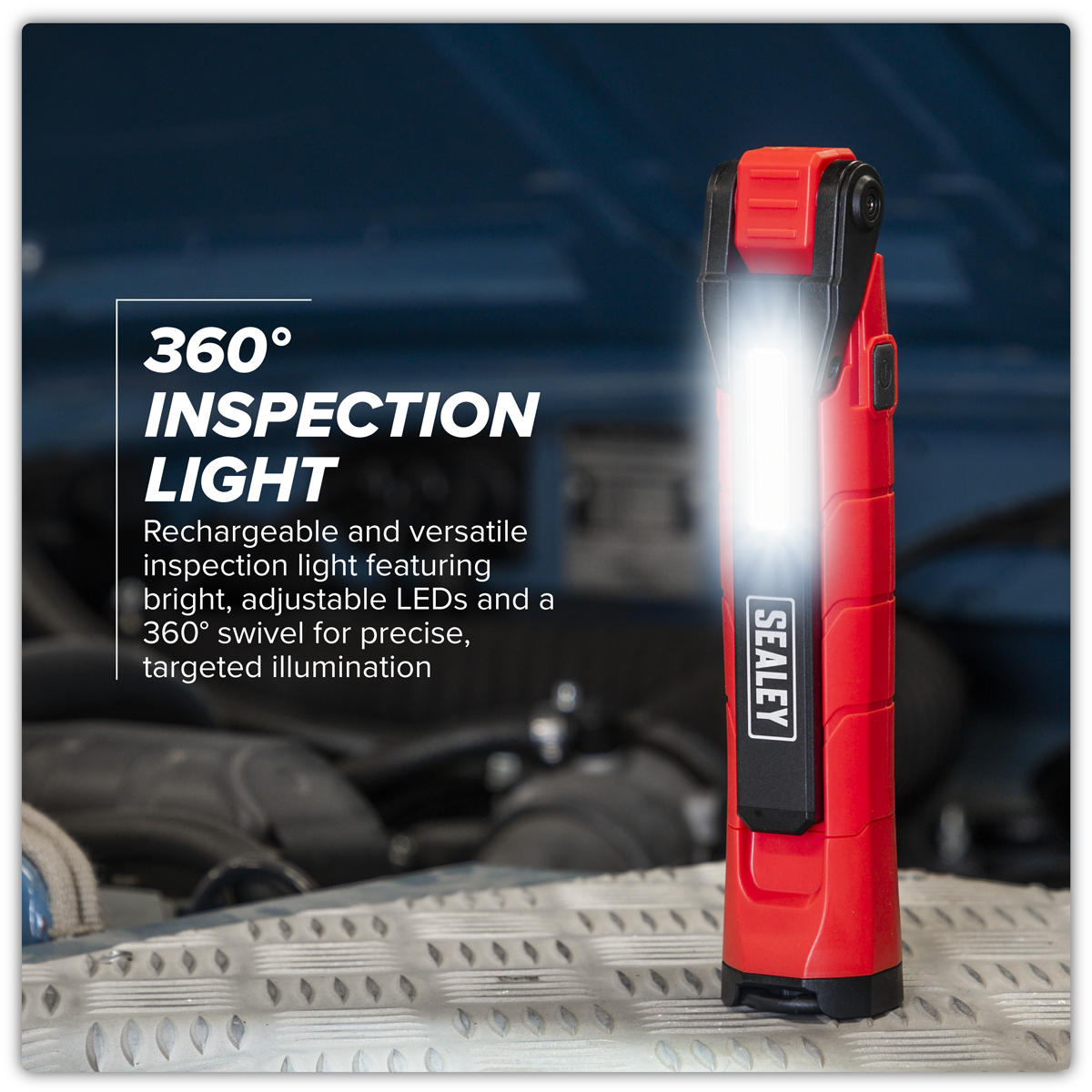 Sealey LED3605R Rechargeable 360° Inspection Light 10W & 2 x 4W SMD LED - Red - additional view 12