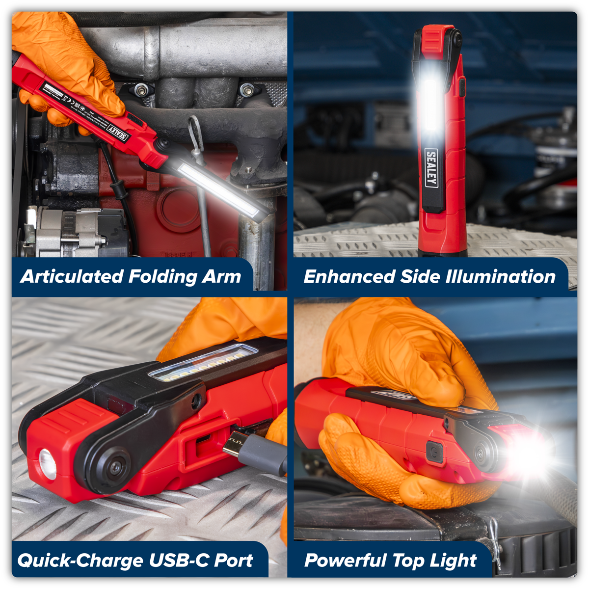 Sealey LED3605R Rechargeable 360° Inspection Light 10W & 2 x 4W SMD LED - Red - additional view 11