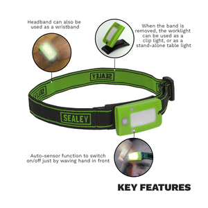 Sealey LED360HTG Rechargeable Head Torch with Auto-Sensor 2W COB LED - Green - additional view 9