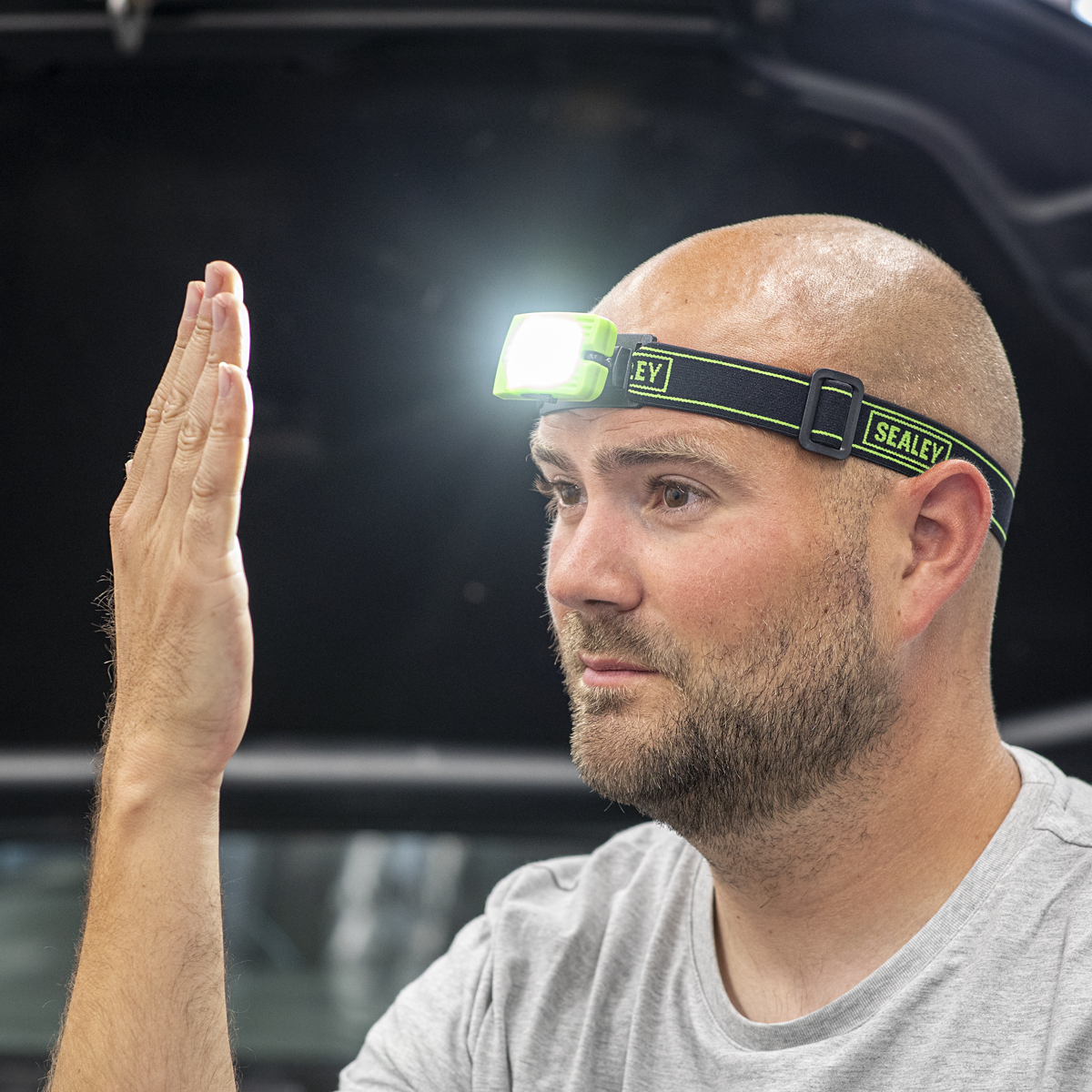 Sealey LED360HTG Rechargeable Head Torch with Auto-Sensor 2W COB LED - Green - additional view 12