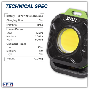 Sealey LED500P Rechargeable Pocket Floodlight 5W COB LED - additional view 3