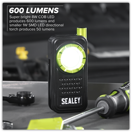 Sealey LED600FX Pocket Light with Flexi Inspection Light 8W COB LED & 1W SMD LED - additional view 2