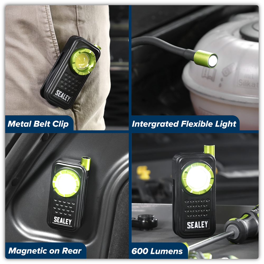 Sealey LED600FX Pocket Light with Flexi Inspection Light 8W COB LED & 1W SMD LED - additional view 12