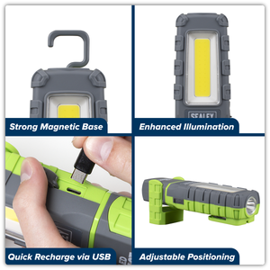 Sealey LED601G LED Twist® Rechargeable Inspection Light 5W COB & 1W SMD - additional view 2