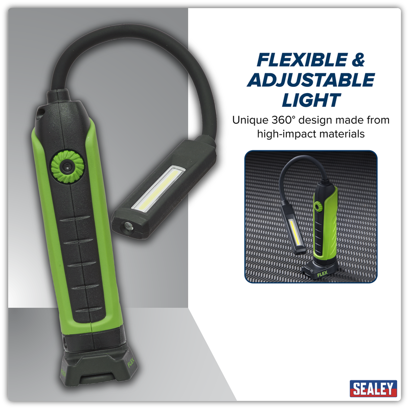 Sealey LEDFLEXG Rechargeable Flexi Inspection Light 5W COB & 3W SMD LED - additional view 14