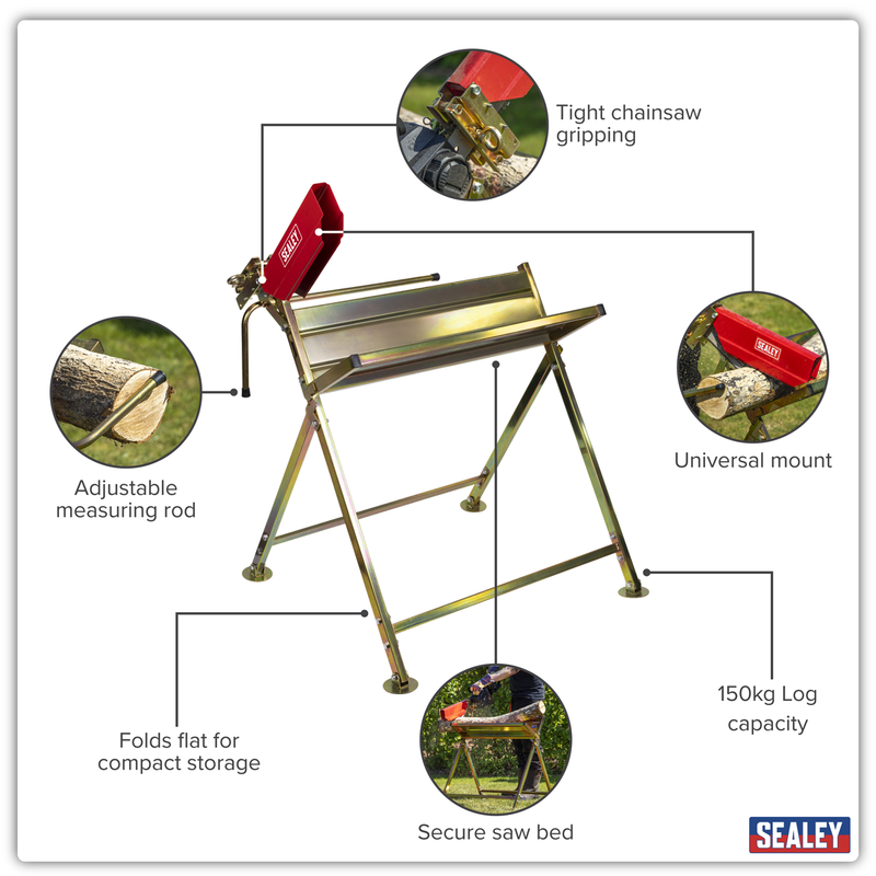 Sealey LSH150HD Heavy-Duty Sawhorse with Chainsaw Holder - additional view 5