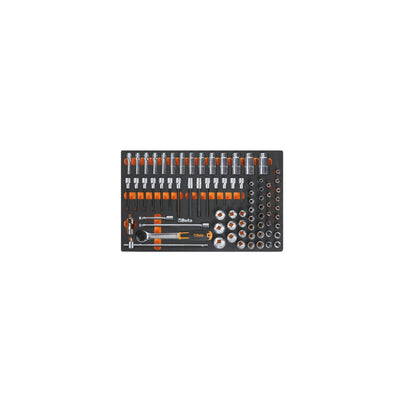 Beta Soft Thermoformed Tray With 75-Piece 1/2In Socket And Driver Assortment - M120