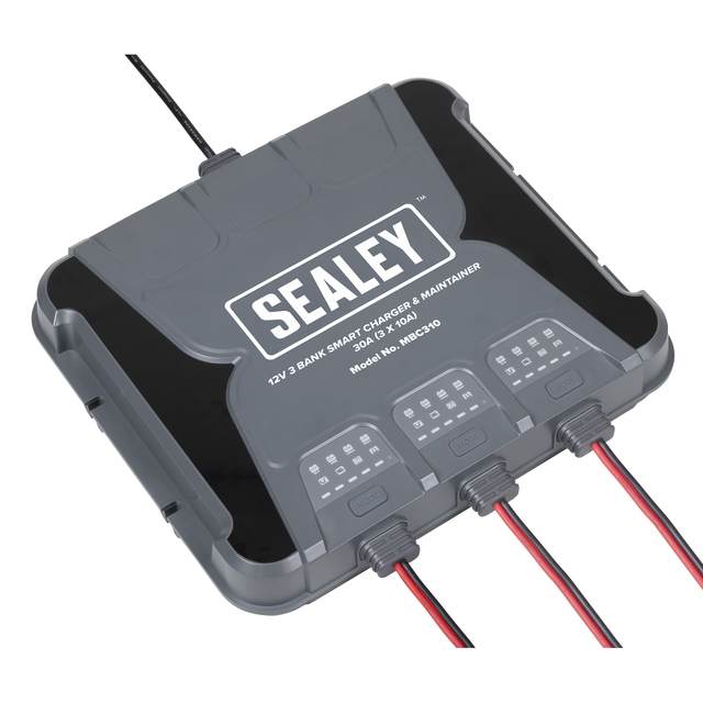 Sealey MBC310 3 Bank 12V Smart Charger & Maintainer 30A (3 x 10A)