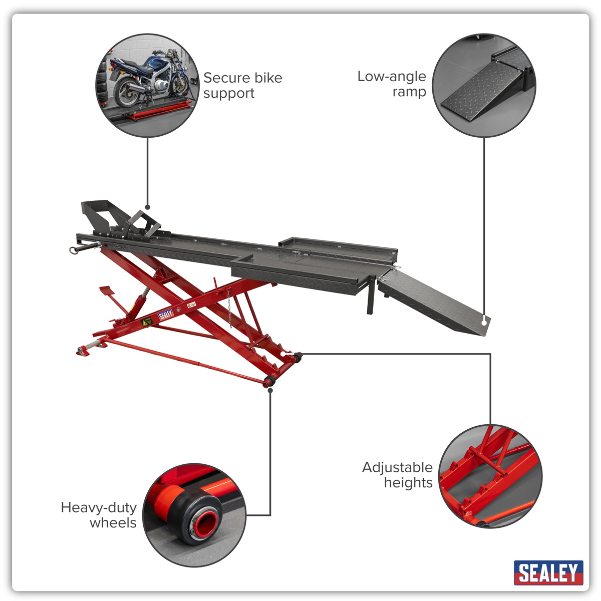 Sealey MC550 Hydraulic Motorcycle Lift 450kg Capacity - additional view 9