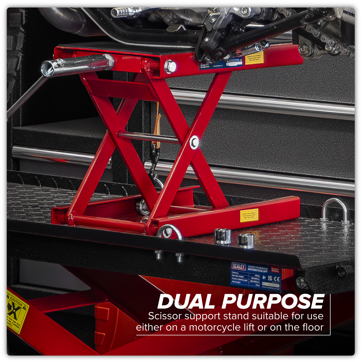Sealey MC5908 Motorcycle Scissor Stand 450kg Capacity - additional view 12