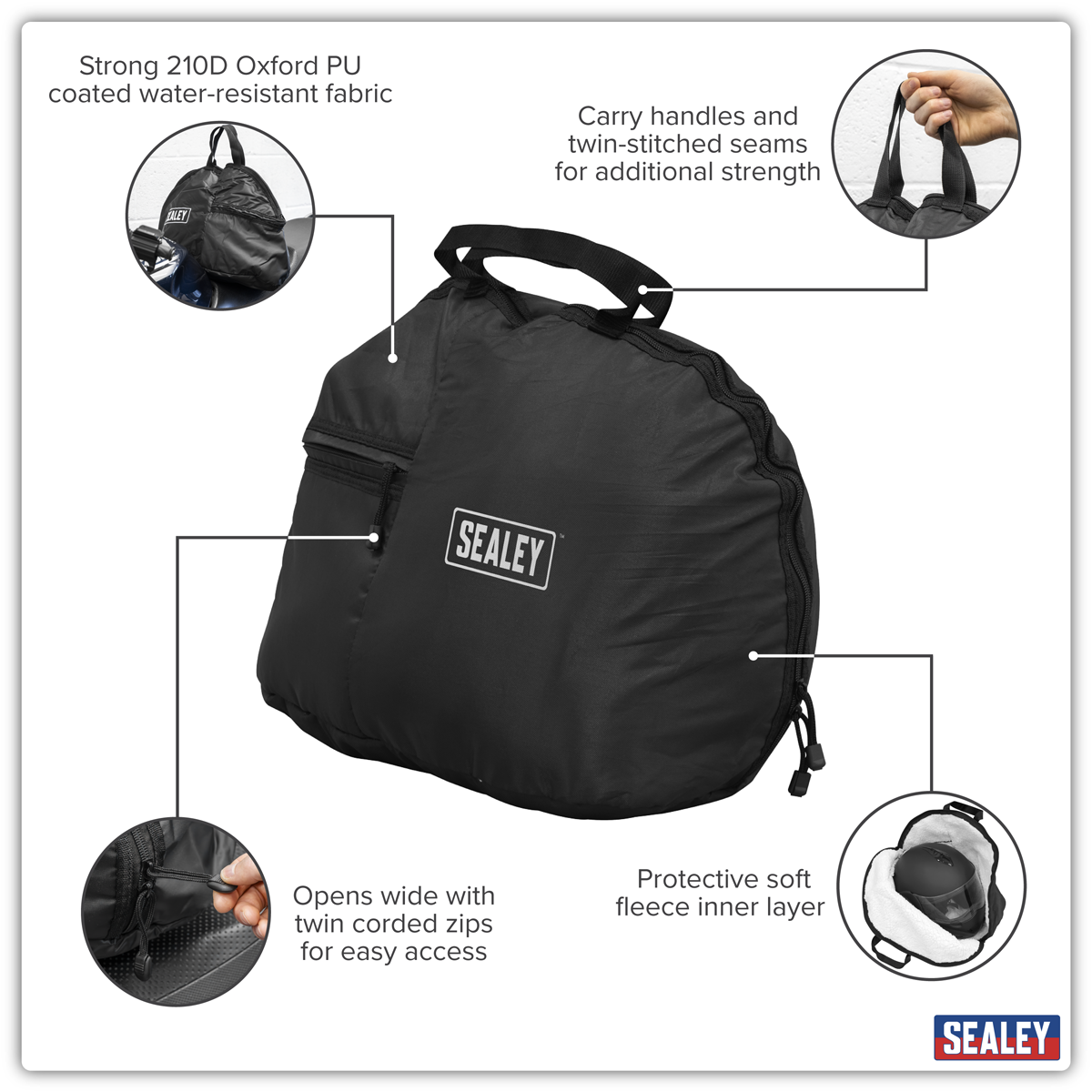 Sealey MCHB02 Fleece Lined Helmet Bag - Large - additional view 9