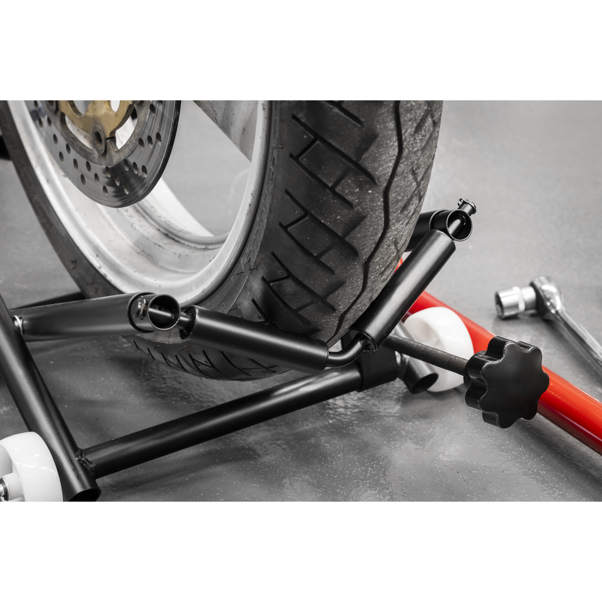 Sealey MCWL Motorcycle Wheel Adjustable Support with Rollers - additional view 5