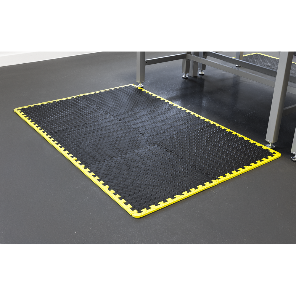 Sealey MIC1218Y3 Interlocking EVA Foam Workshop Mat Set with Hi-Vis Edges 1240 x 1825mm - additional view 5